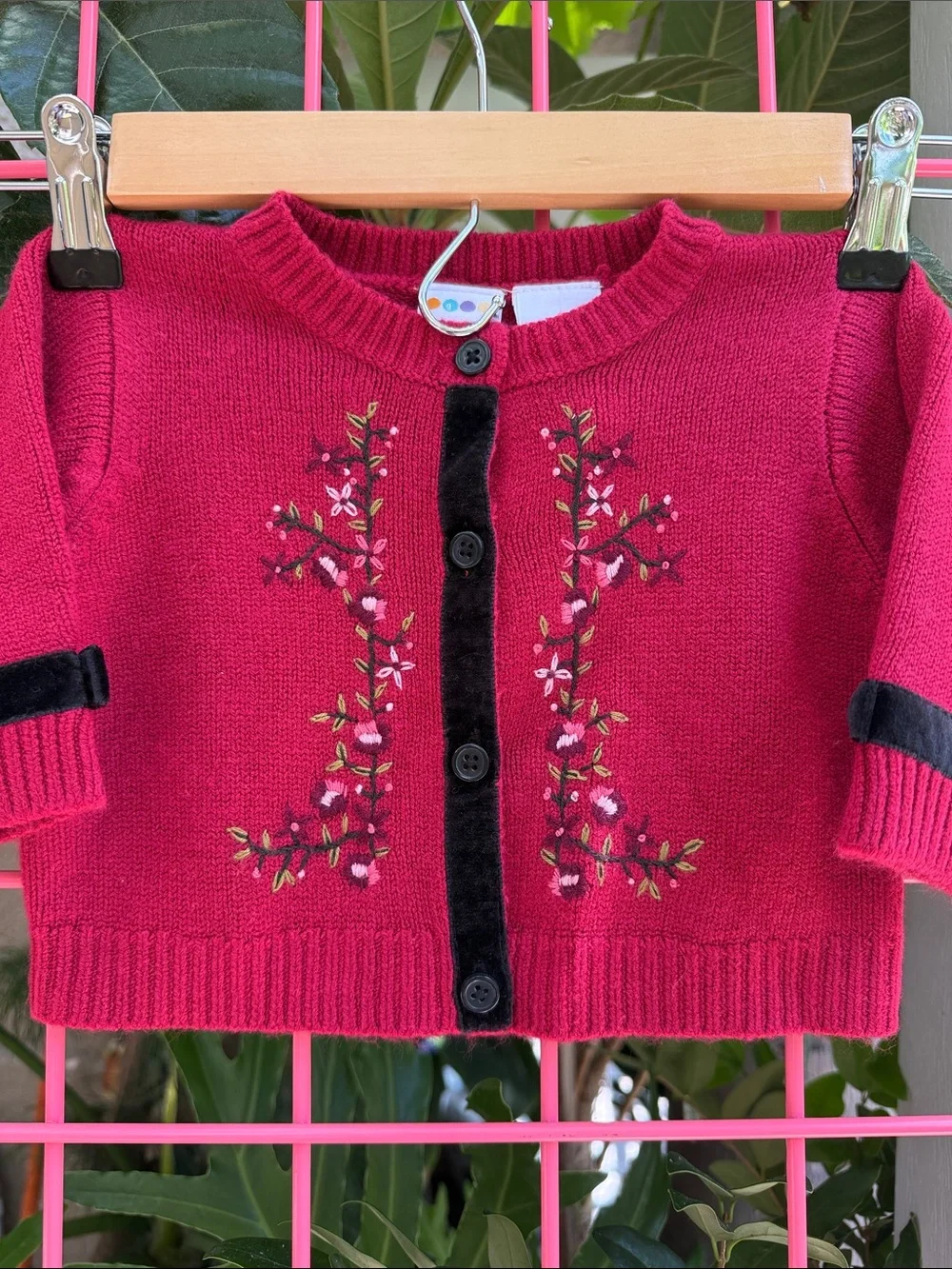 New vintage burgundy Gymboree knitted cardigan